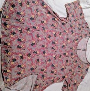 Xl Lularoe Perfect Tee, Purple Floral EUC